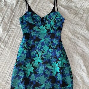 Vibrant Floral Spaghetti Strap Dress
